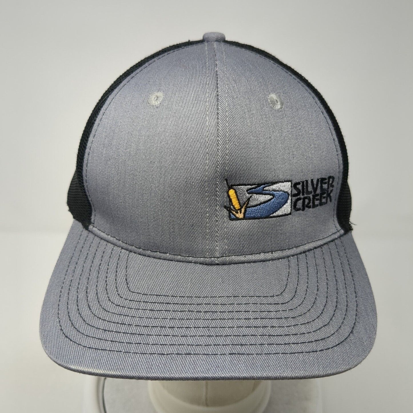 Silver Creek Snapback Mesh Back Trucker Hat Gray One Size Embroidered