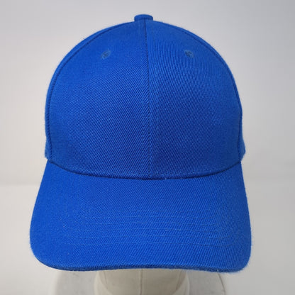 Unbranded Strapback Hat Solid Blue One Size Adjustable Blank Casual