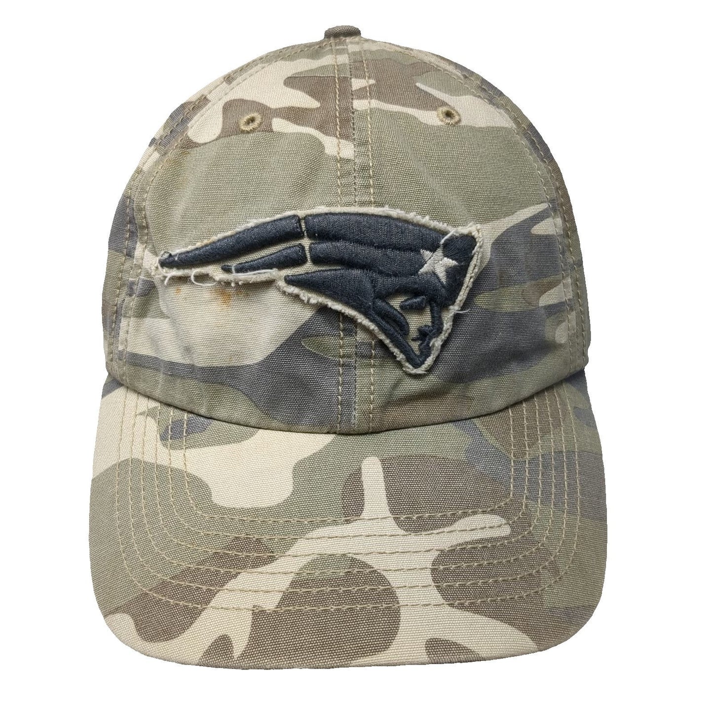 47 Brand NFL New England Patriots Cap Green L Camo Raw Edge Patch Franchise Hat