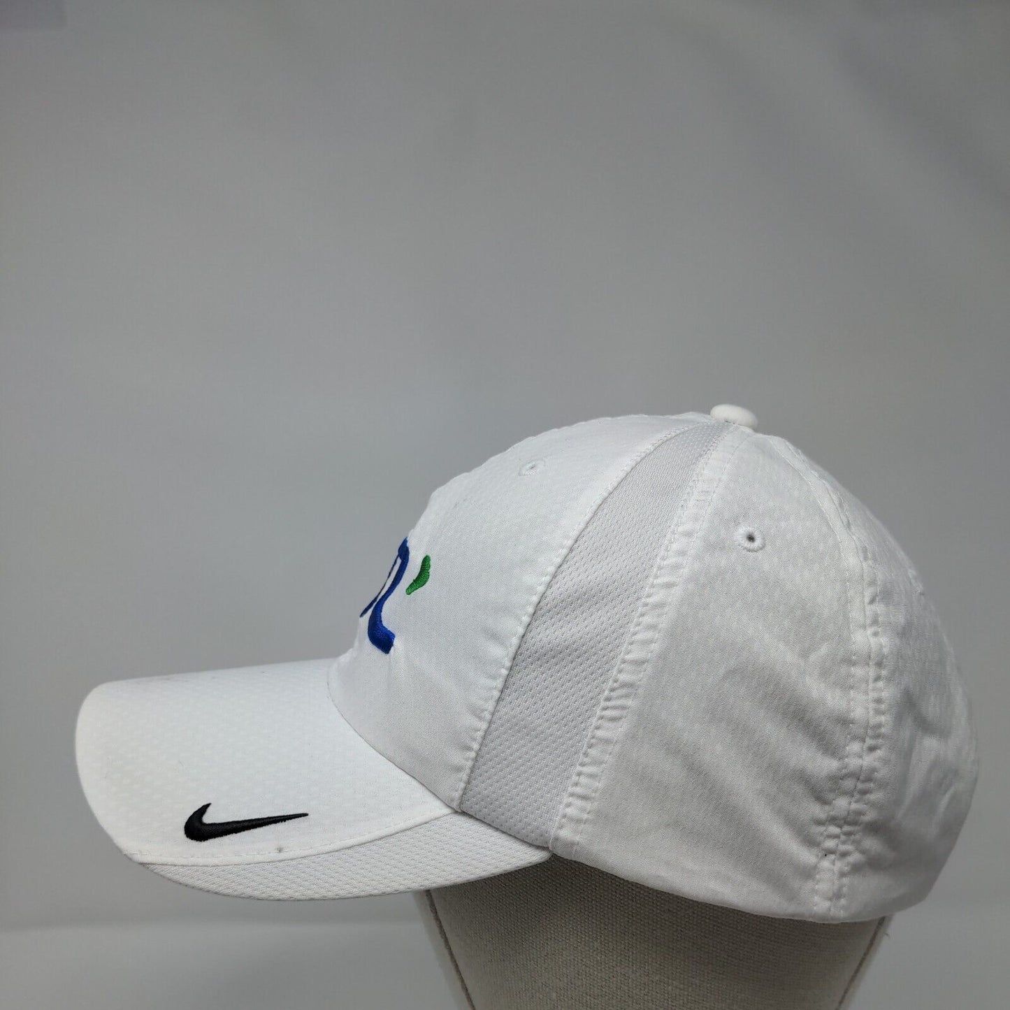 STL Strapback Hat White OSFM Embroidered Nike Heritage 86 Dri-Fit