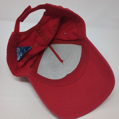 USA Strapback Baseball Cap Red One Size Adjustable Patriotic Highland Outfitters