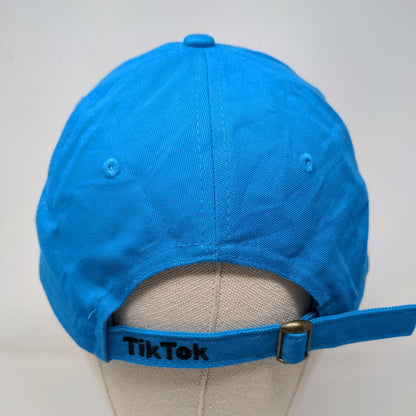 TikTok Slideback Hat Blue One Size Embroidered Logo Adjustable 6 Panel