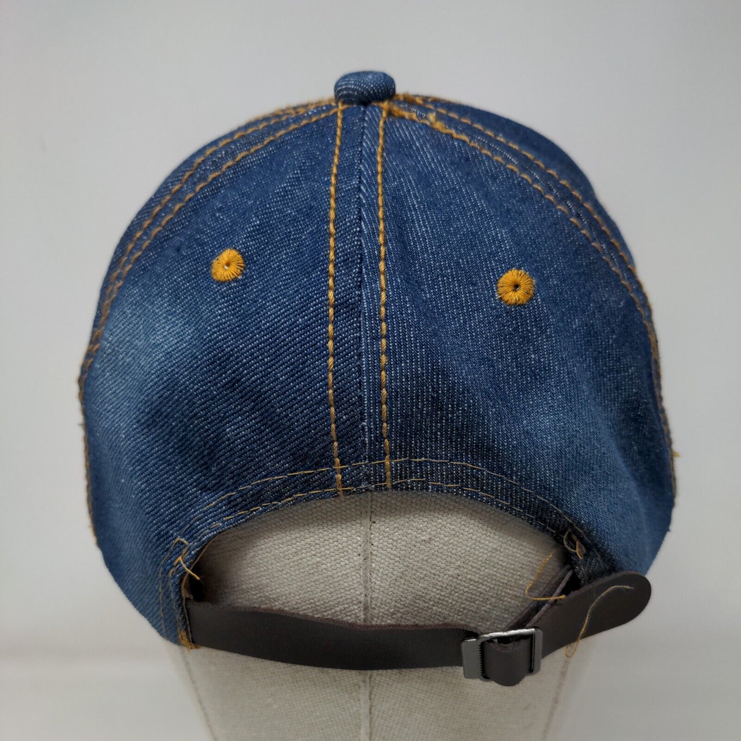 Aruba Bling Slideback Hat Blue One Size Denim Leather Strap Embellished