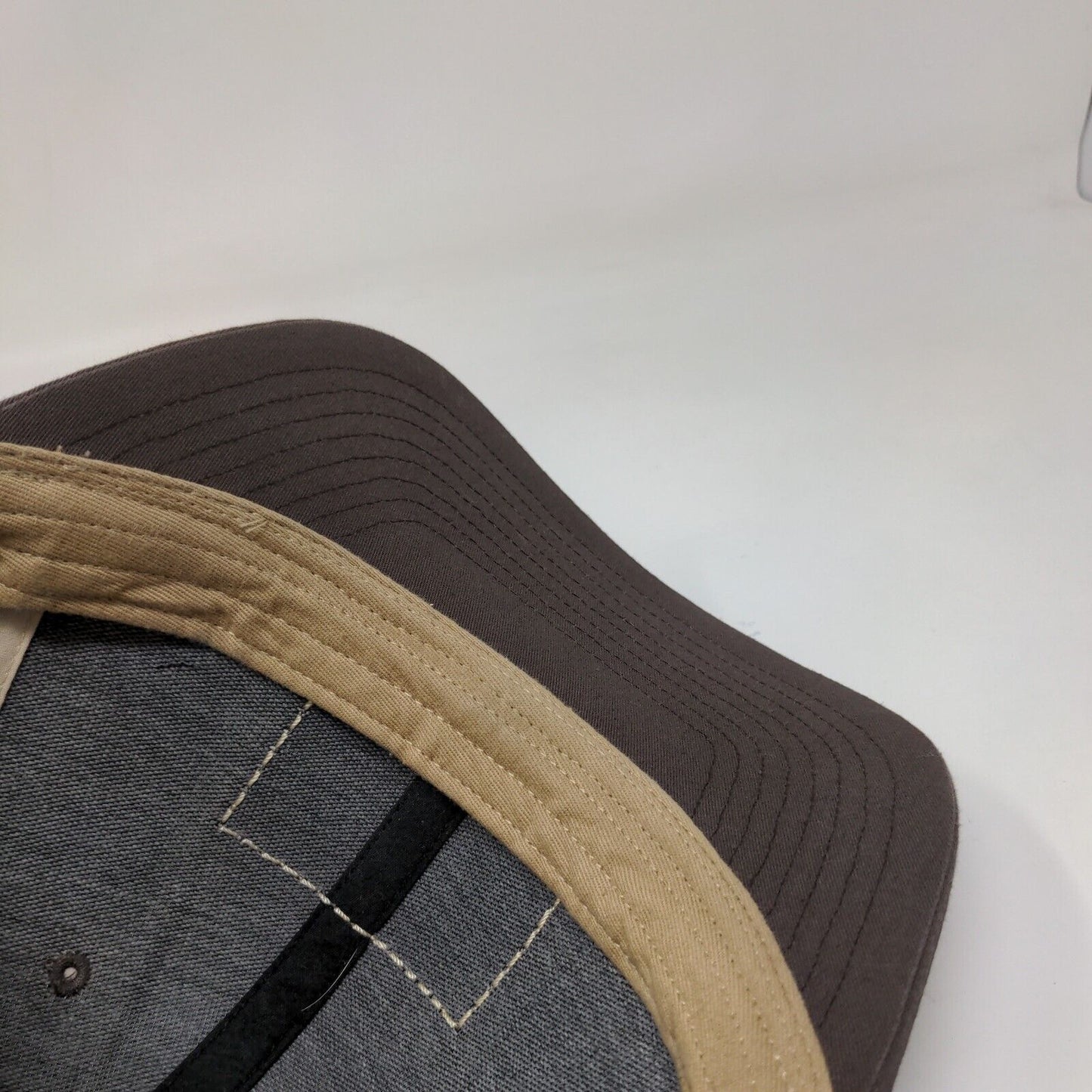 Cross The Divide Snapback Trucker Hat Brown One Size Leather Patch