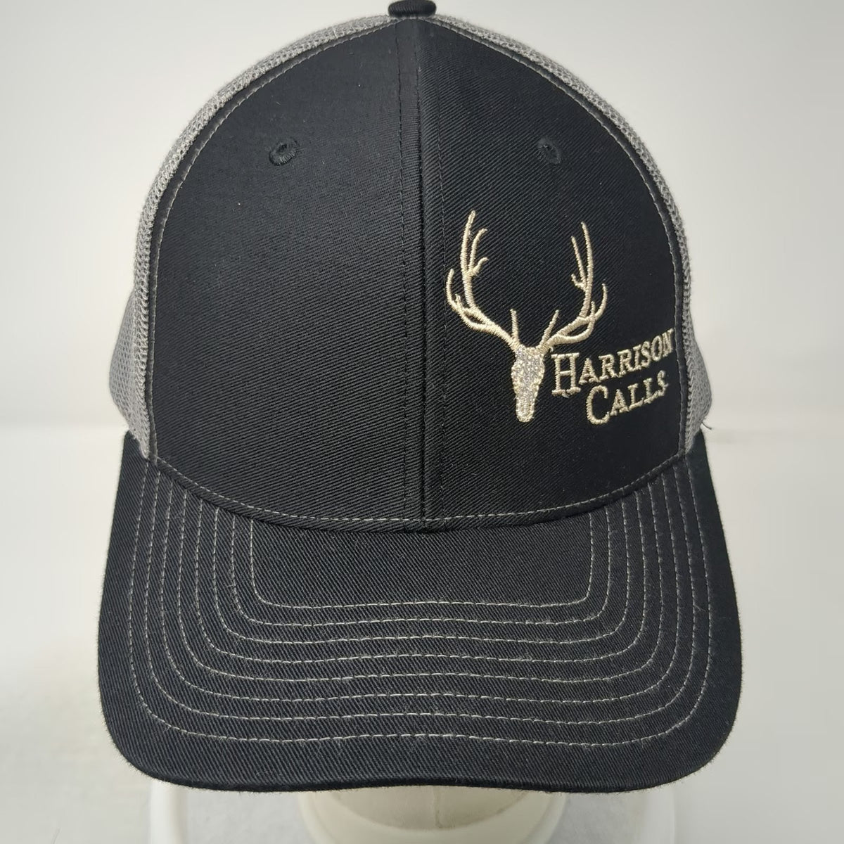 Richardson Trucker Hat Black One Size Mesh Back Snapback Harrison Calls Logo