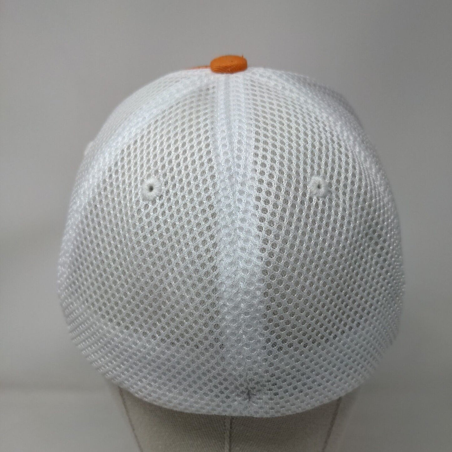 Autolite Fitted Mesh Back Hat Orange White Embroidered NASCAR Performance Logo