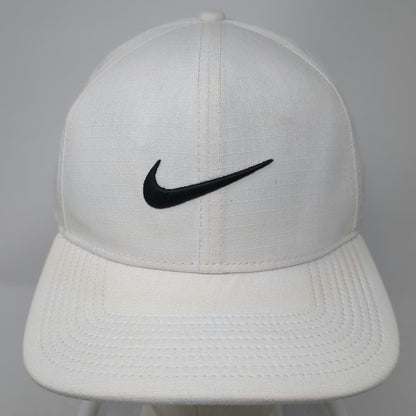 Nike Snapback White One Size Golf Hat Swoosh Logo Dri-Fit Tour Athletes Pro