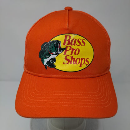 Bass Pro Shops Fishing Snapback Trucker Hat Orange OSFM Mesh Back