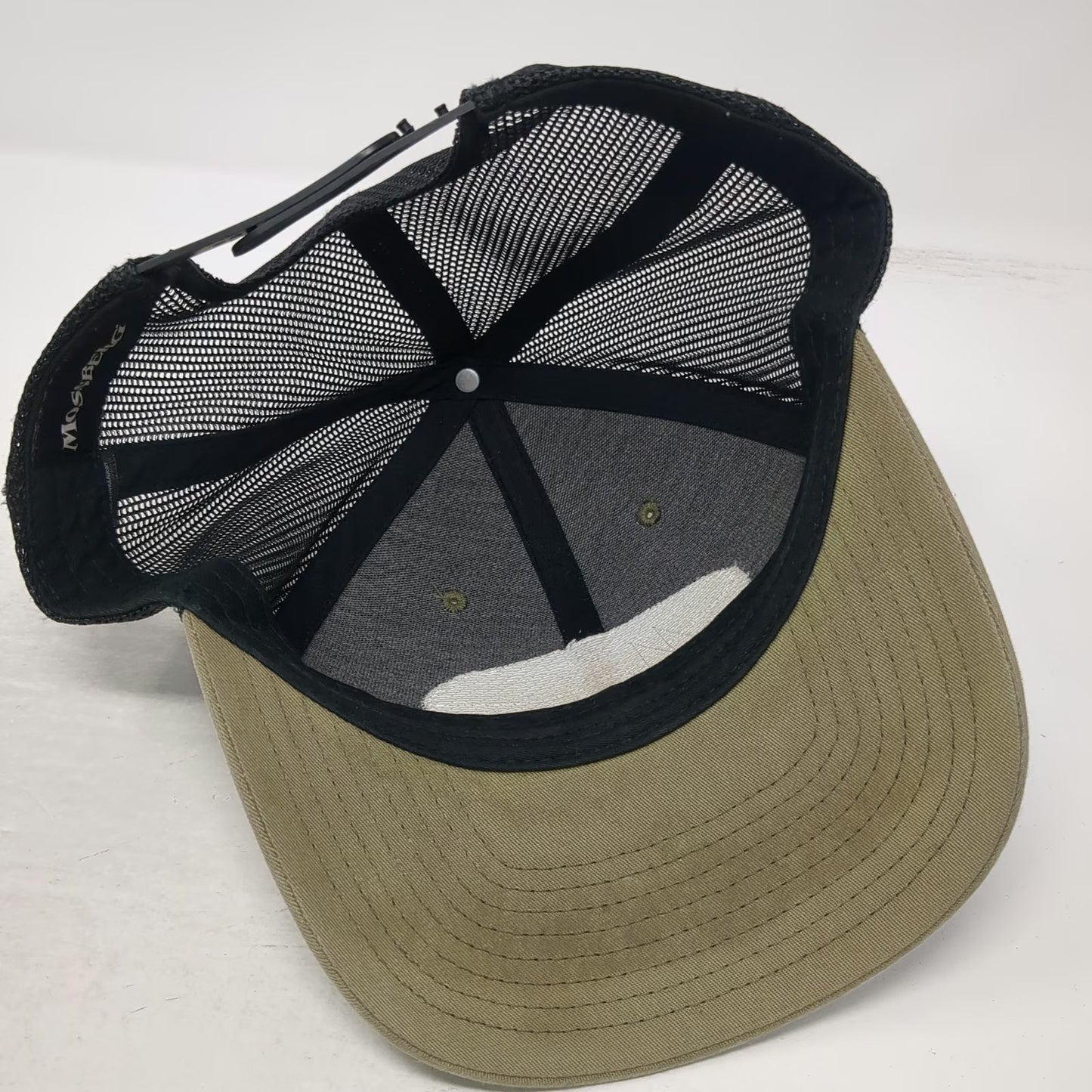 Mossberg Trucker Hat Beige Black One Size Patch Mesh Back Snapback Firearms Cap