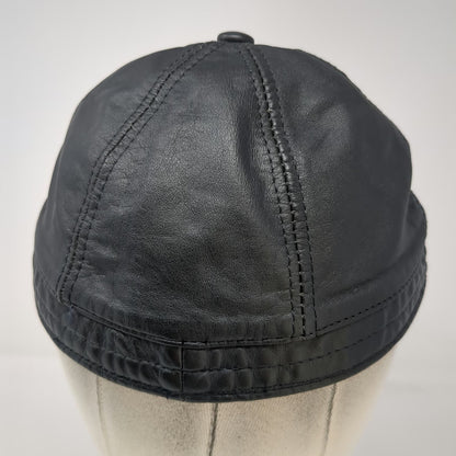 Harley-Davidson Baseball Cap Black M Leather Star Logo USA Fitted Hat Vintage