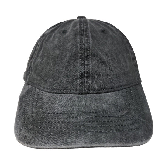 Unbranded Slideback Hat Black Soot OSFM Vent Holes 6 Panel Solid Blank