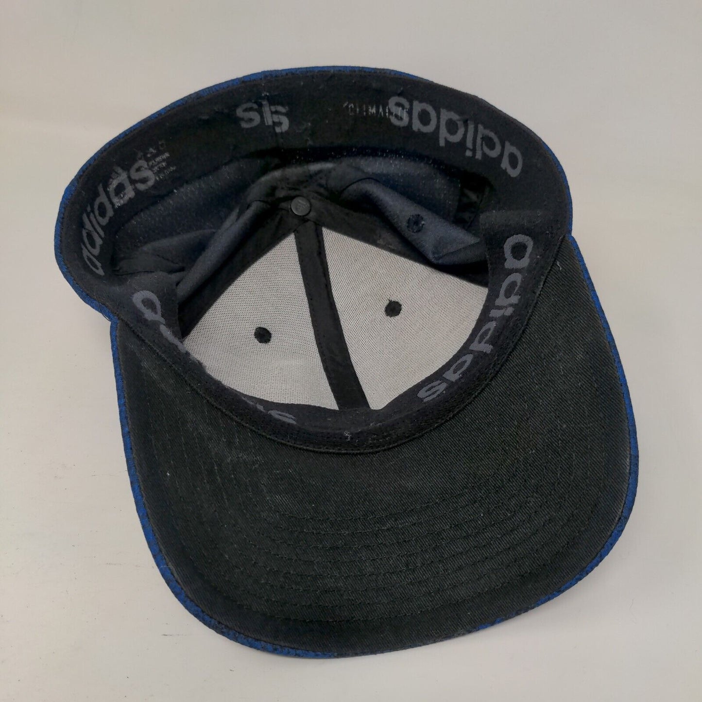 Adidas 3 Stripes Fitted Hat Blue Large/XL Embroidered Vent Holes 6 Panel