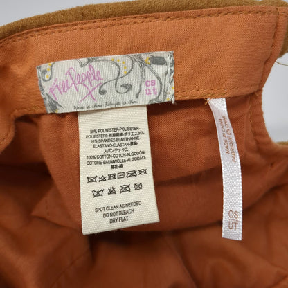 Free People Baseball Cap Brown One Size Slideback Faux Suede Adjustable Hat