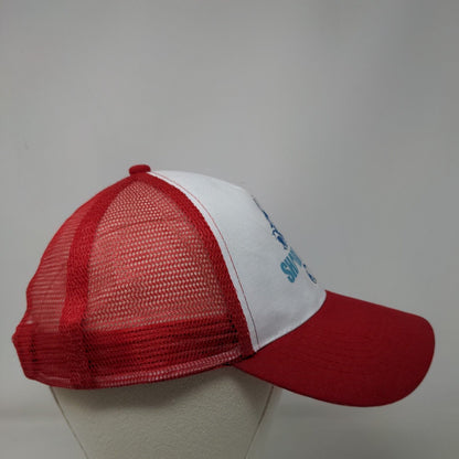Shark Week Snapback Trucker Hat Red OSFA 5 Panel Mesh Back Discovery Channel