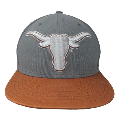 New Era Men's Fitted Hat Gray 7 1/4 Embroidered Texas Longhorns Logo 59Fifty