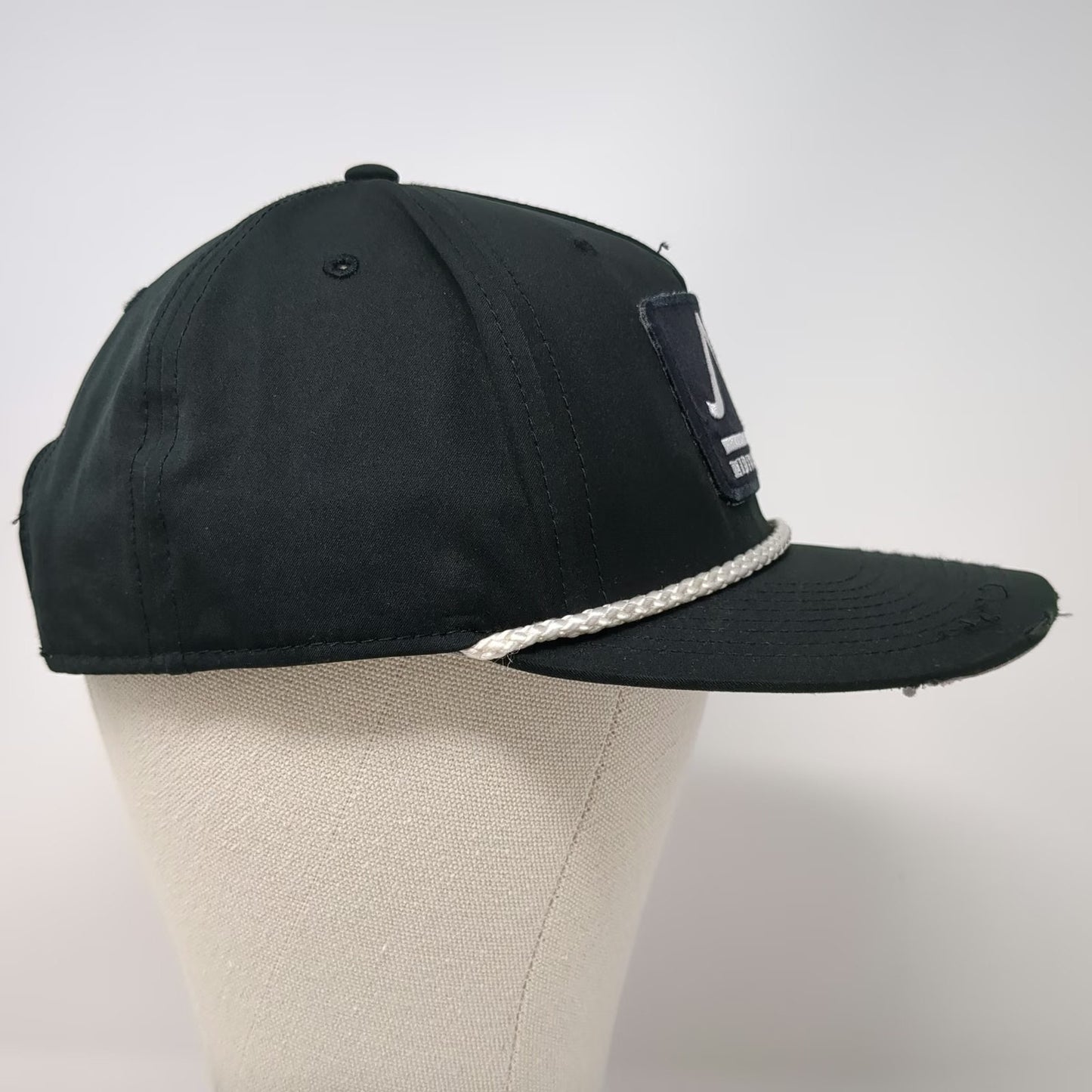 Richardson 5 Panel Hat Black One Size Midtown Ranch Logo Rope Snapback Patch