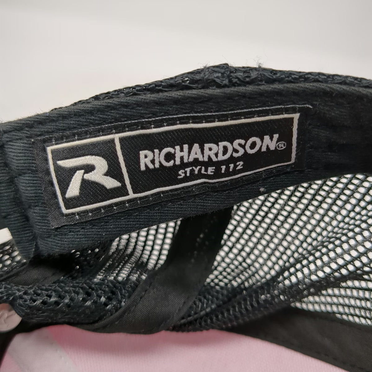 Richardson Trucker Hat Pink Black One Size Mesh Back Snapback Restoration Logo