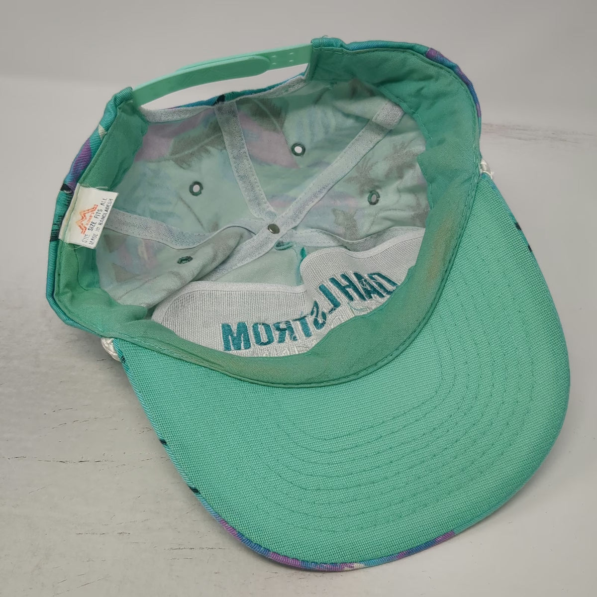Mohr's 5 Panel Green One Size Rope Snapback Palm Tree Sailboat Purple Pink Hat