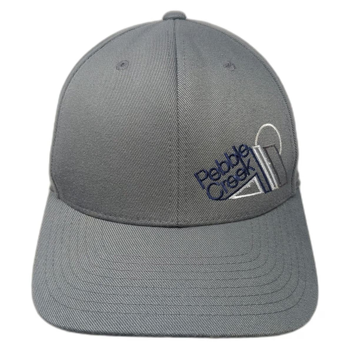 Yupoong Pebble Creek Baseball Cap Gray One Size Adjustable Flexfit 110 Logo Hat