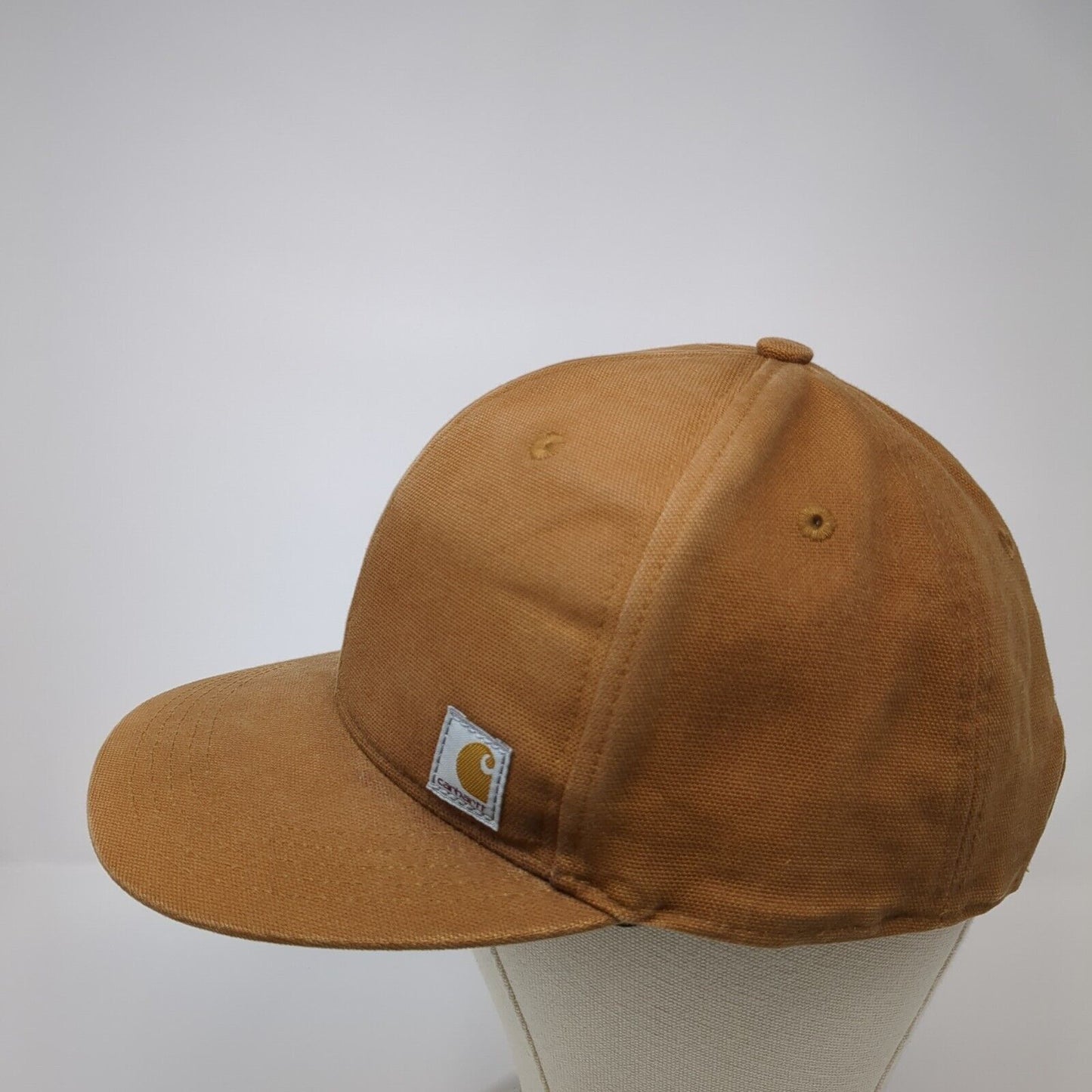 Carhartt Snapback Hat Brown One Size Adjustable Embroidered Logo 6 Panel