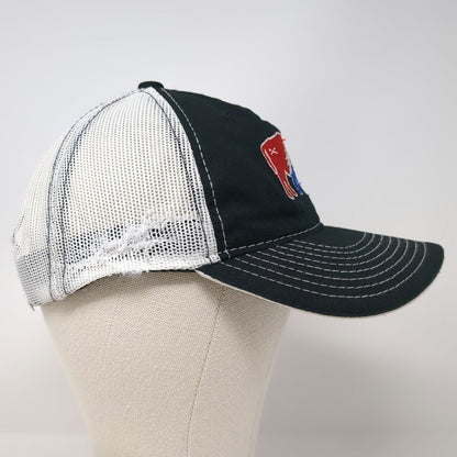 Bison Union Trucker Hat Black White One Size Snapback Mesh Embroidered Buffalo