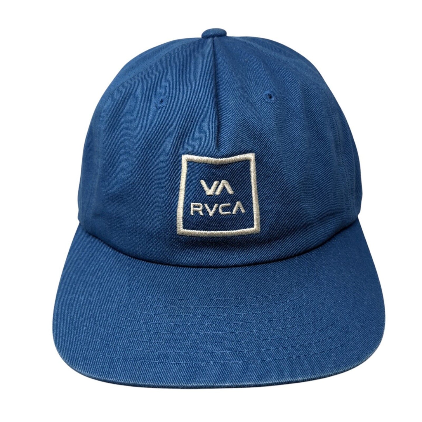 VA RVCA Snapback Hat Blue One Size Adjustable Mid Fit Embroidered Cotton