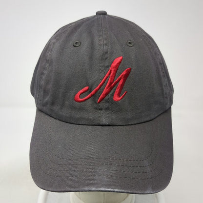 Baseball Cap Gray One Size Muhlenberg College Red Script M Slideback hat