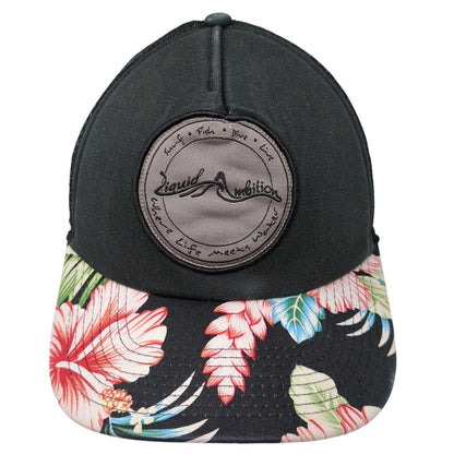 Liquid Ambition Snapback Trucker Hat Multicolor OS Adjustable Floral Mesh Pukka
