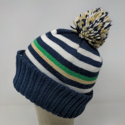 Adidas Men's Notre Dame Fighting Irish Knit Beanie Hat Cap Blue Striped OSFA