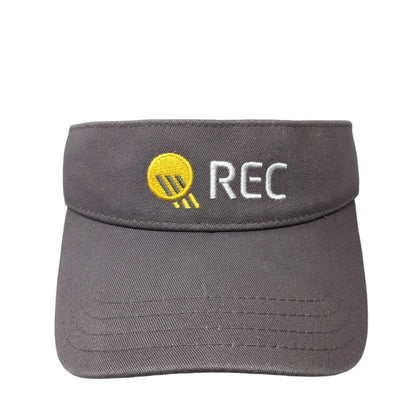 REC Strapback Sun Visor Hat Gray One Size Adjustable Embroidered Pukka