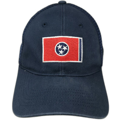 Volunteer Traditions Trucker Hat Blue One Size Tennessee State Flag Tristar Mesh