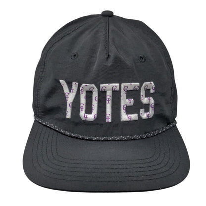 YOTES Snapback Hat Black OSFA Adjustable Embroidered 6 Panel Rope Legacy