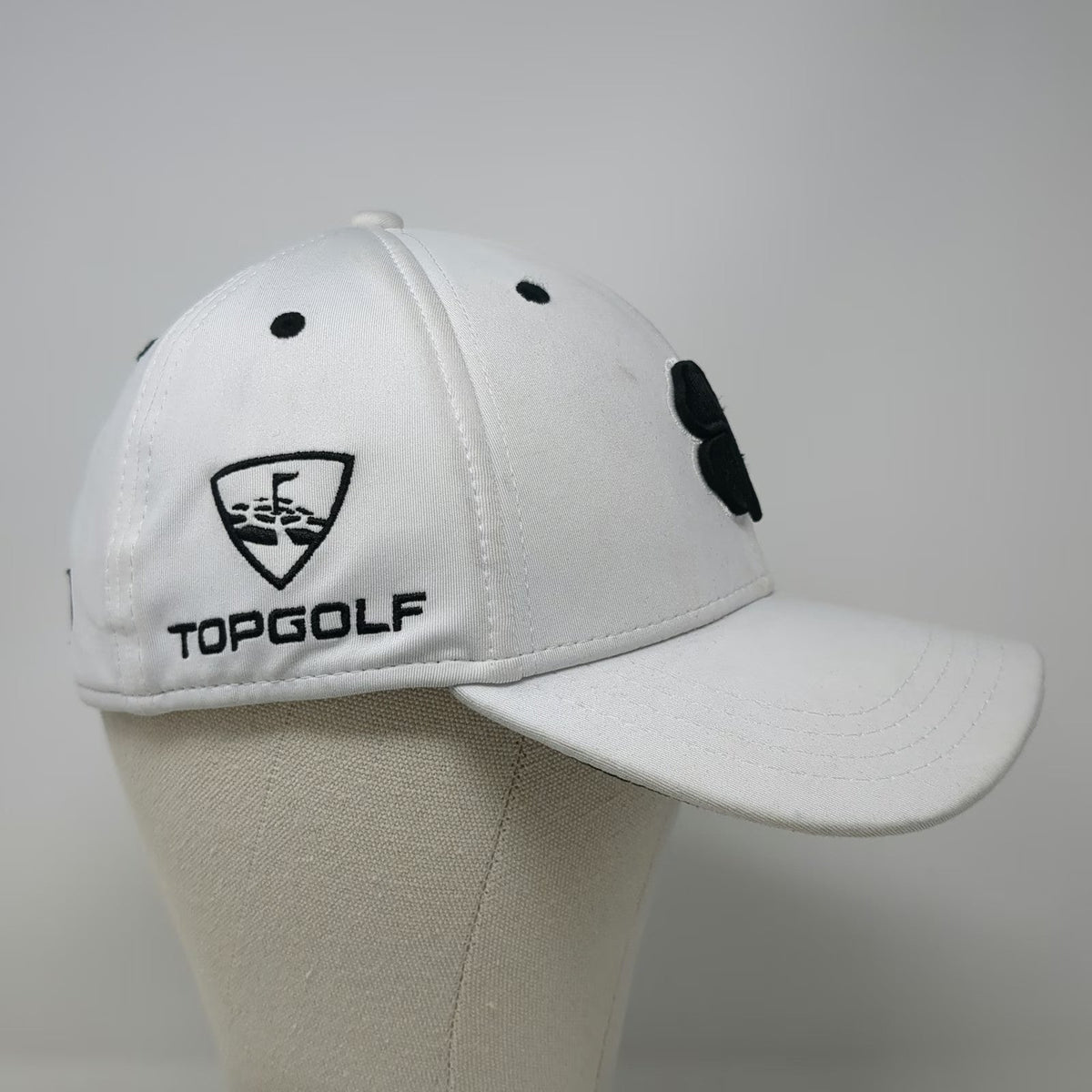 Black Clover Baseball Cap White M Topgolf Live Lucky Clover Fitted Logo Hat