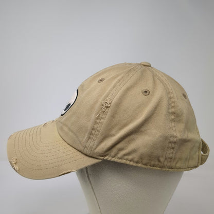 KBETHOS Baseball Cap Beige One Size Alien Patch Distressed Cotton Slideback Hat