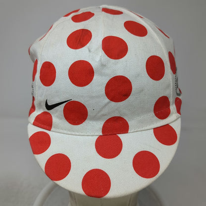 Nike Baseball Cap White Red Polka Dot Tour De France One Size Hat Elastic Back