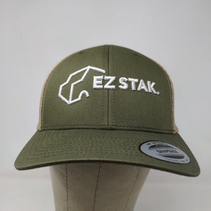 Yupoong Men's Snapback Mesh Back Hat Green Embroidered Logo EZ Stak