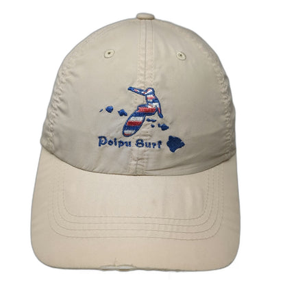 Port Authority Baseball Cap Beige One Size Poipu Surf Hawaii Mesh Breathable Hat