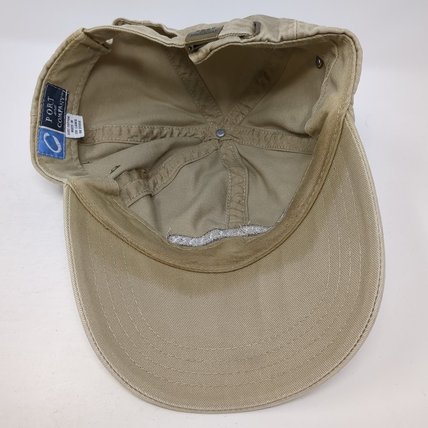 J Crist Gallery Slideback Hat Beige One Size Adjustable Port & Company