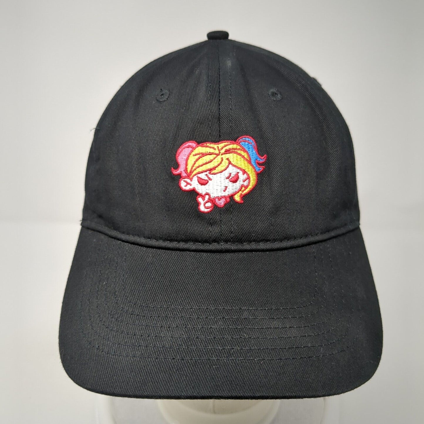 Harley Quinn Slideback Hat Black One Size Adjustable Embroidered Loot Crate