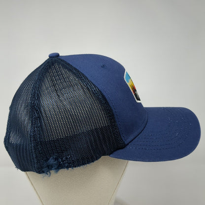 Threadgrit Snapback Mesh Back Trucker Hat Blue One Size Adjustable