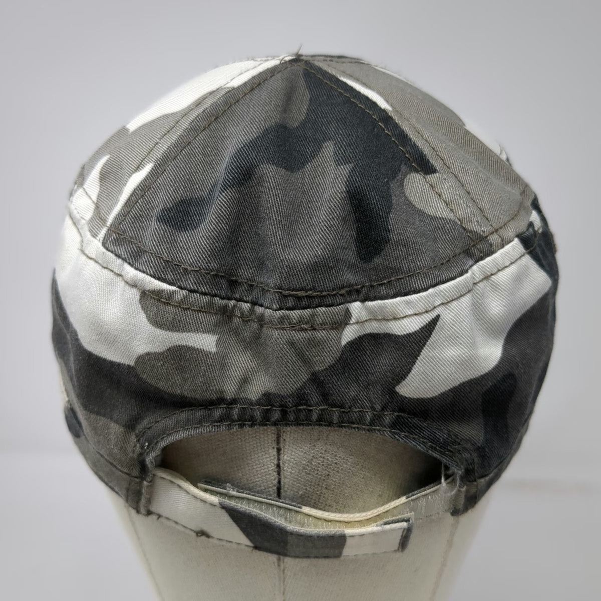 hg Army Cap Gray Black White One Size Urban Camo Strapback Adjustable Hat