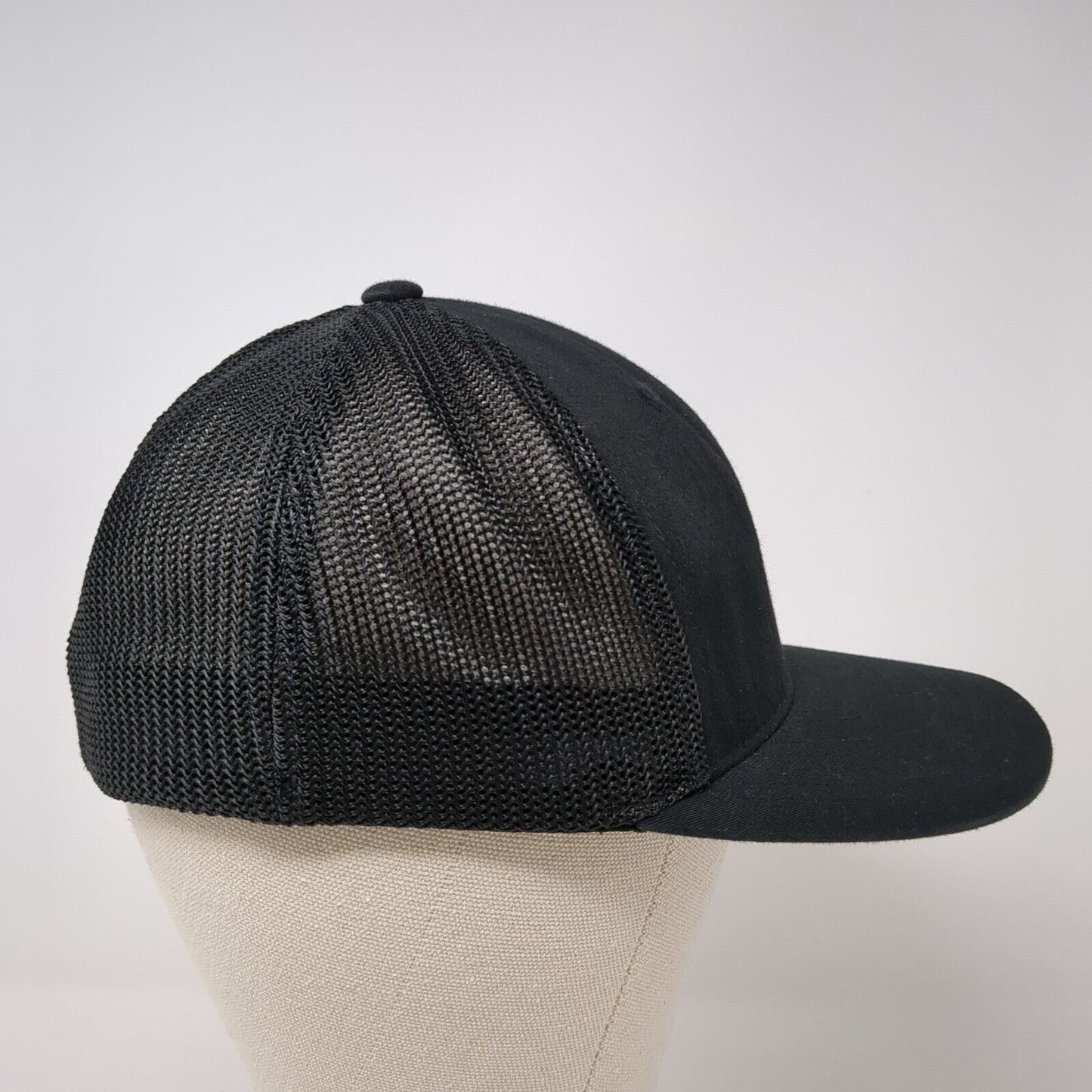 FCS Fitted Trucker Hat Black S/M Flexfit Embroidered Mesh Back Port Authority