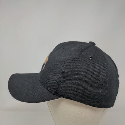 Unbranded Strapback Hat Black One Size Adjustable Vented Holes 6 Panel