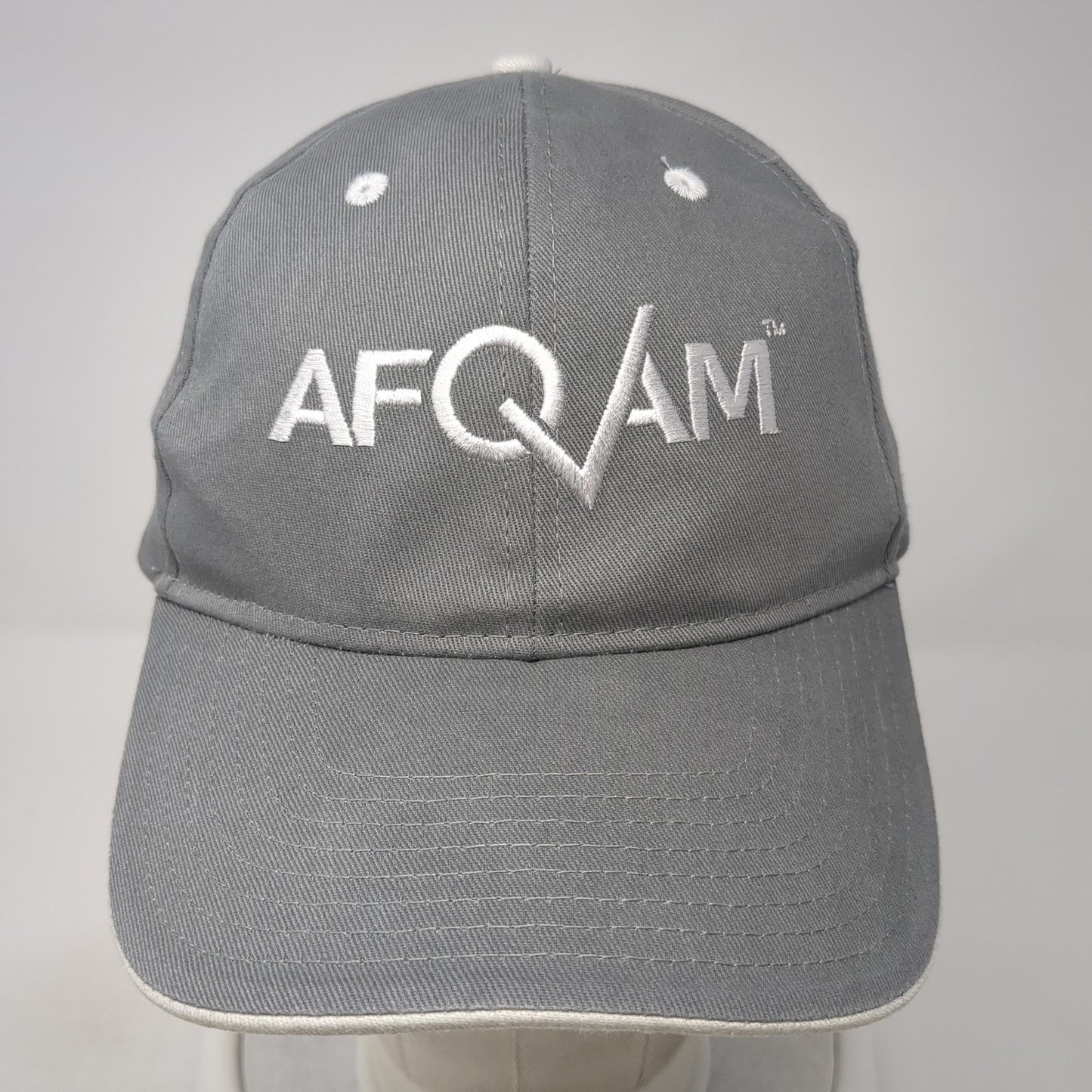 AFQAM Strapback Hat Gray One Size Adjustable Embroidered Solid 6 Panel