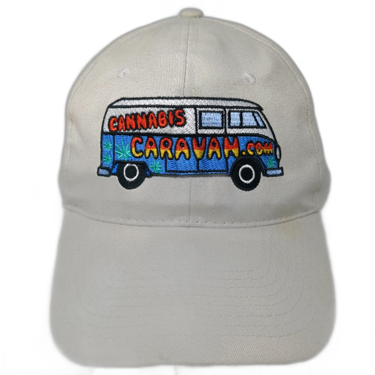 Hit Wear Cannabis Caravan Van Embroidered Beige Baseball Cap One Size Strapback