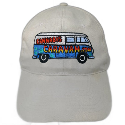 Hit Wear Cannabis Caravan Van Embroidered Beige Baseball Cap One Size Strapback