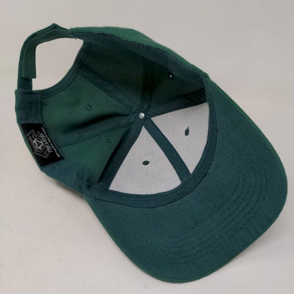 Top Level Men's Strapback Hat Green Adjustable 100% Polyester Blank