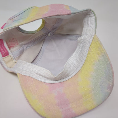 Cat Face Ears Kids Strapback Hat Ponytail Multi OSFA Tie Dye Ponyflo
