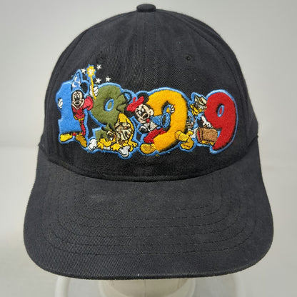 Walt Disney World Snapback Hat Black Vintage 1999 Mickey Mouse Pluto Goofy
