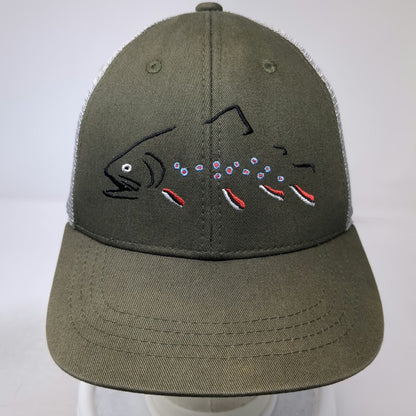 Rep Your Water Trucker Hat Green One Size Trout Fish Mesh Snapback Fishing Cap